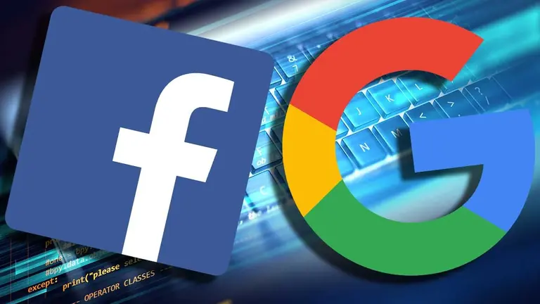 Los famosos logos de Facebook y Google, respectivamente. / ADSLZone.com