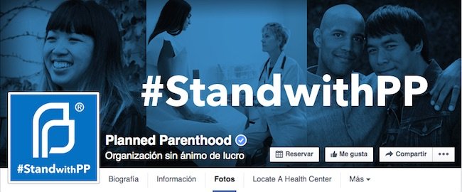 Facebook de de Planned Parenthood.
