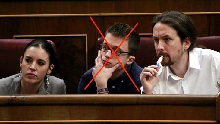 Irene Montero, Iñigo Errejón y Pablo Iglesias.