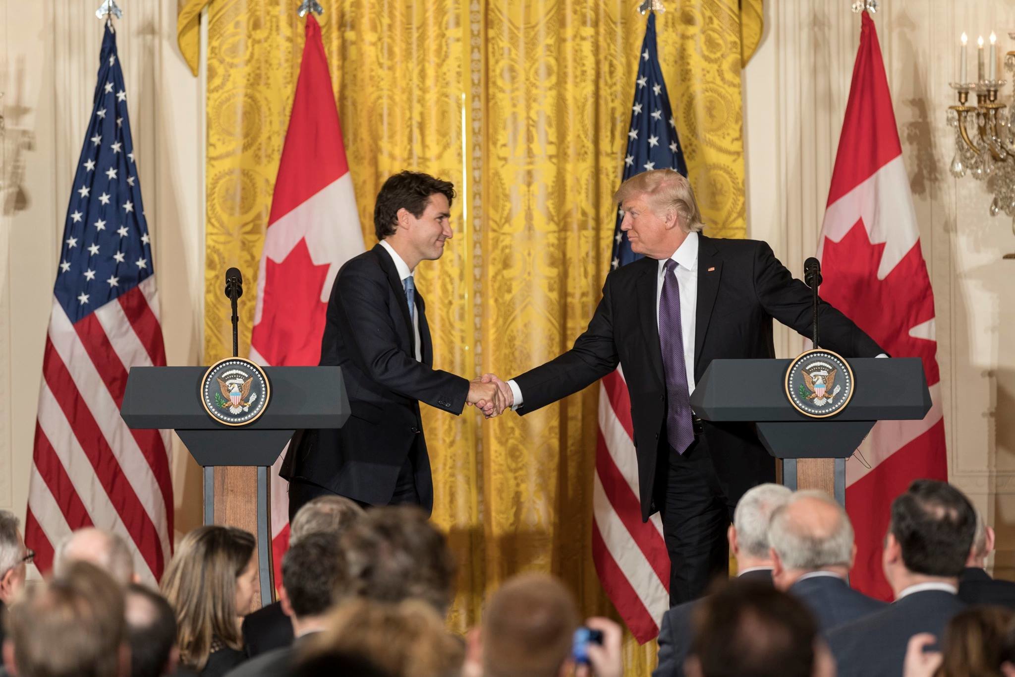 Donald Trump con Justin Trudeu. : Shealah Craighead