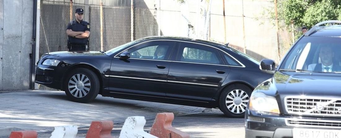 Mariano Rajoy accede en coche oficial a la Audiencia Nacional para declarar como testigo.