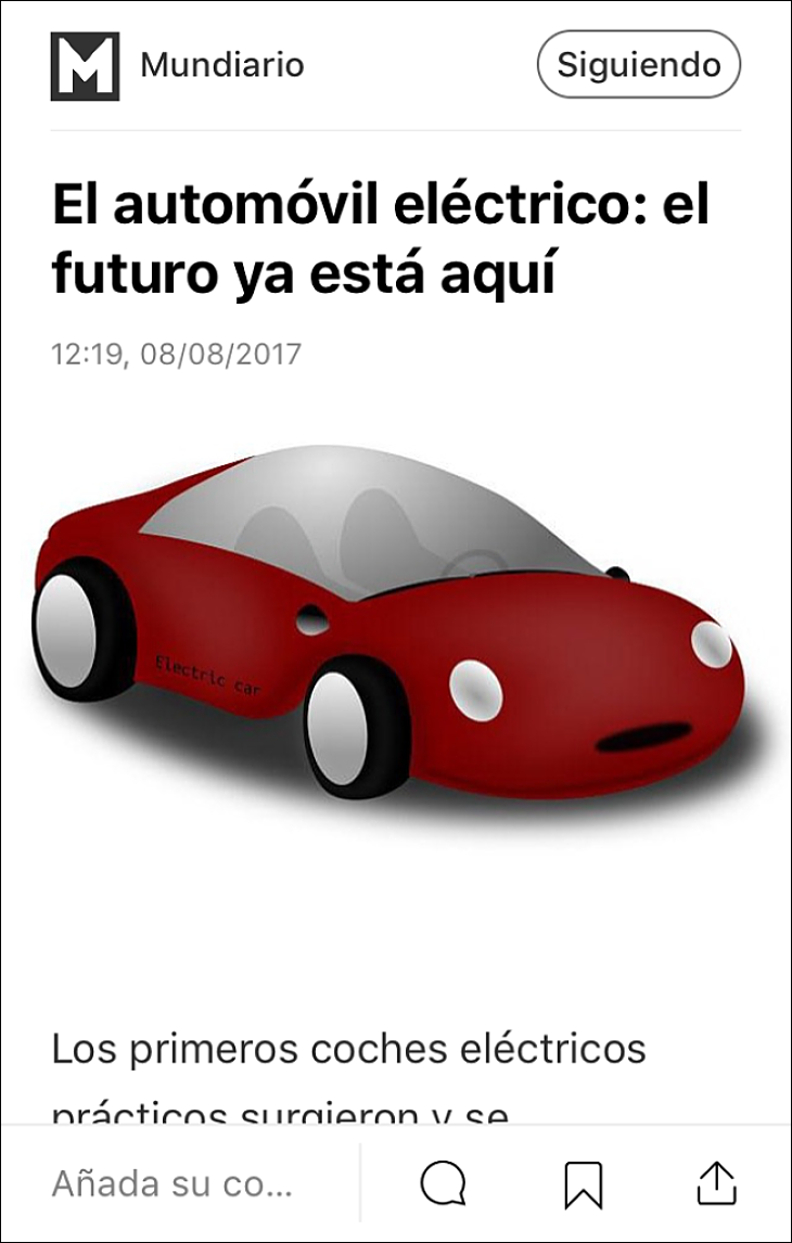 Un artículo de MUNDIARIO en la aplicación de News Republic para iPhone. / Mundiario