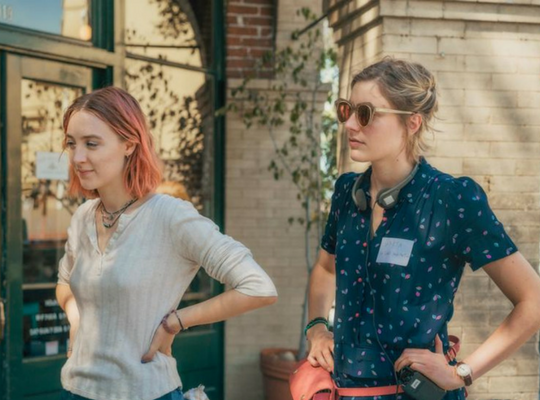 Saoirse Ronan, actriz, y Greta Gerwig, directora. RR SS.
