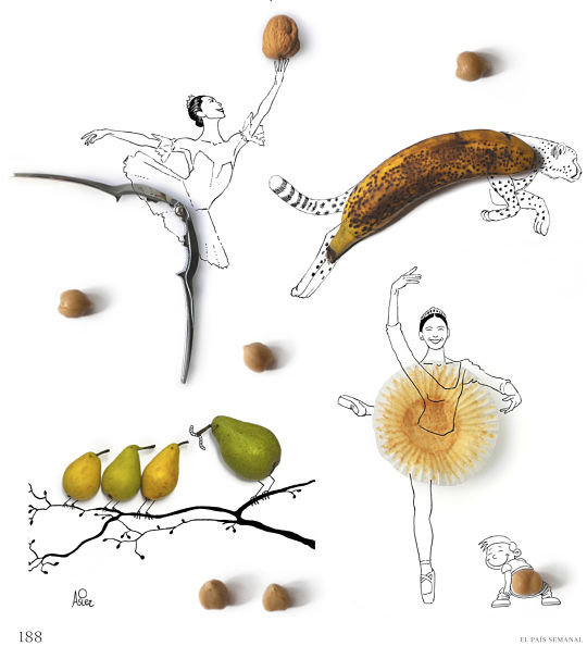 Caricaturas collages , Pagina El Pais Semanal / Asier Sanz