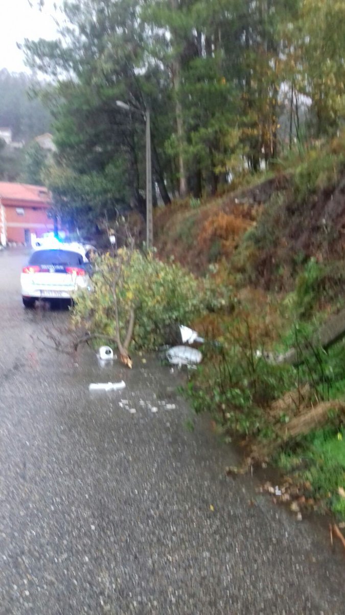 El temporal Ana va dejando muestras de su fuerza. / Policía Local de Moaña (Pontevedra)