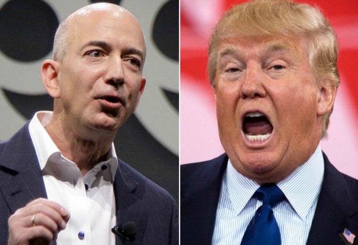 Jeff Bezos, fundador de Amazon; Donald Trump, presidente de Estados Unidos. RR SS