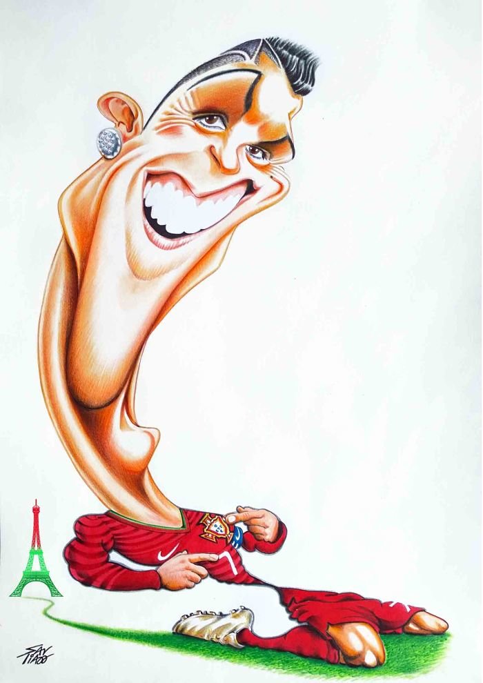 caricatura Cristiano Ronaldo  / Santiagu