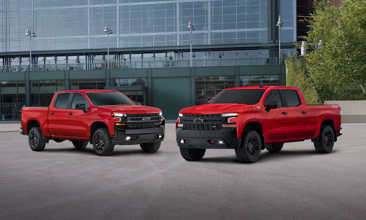 Nueva Silverado de Chevrolet hecha con LEGO. / RRSS.
