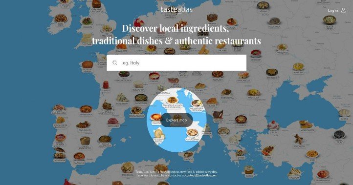 Mapa interactivo gastronómico. Taste Atlas.