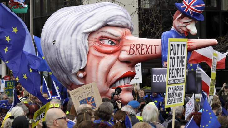Manifestación en Londres por el Brexit. / Kirsty Wigglesworth. AP.