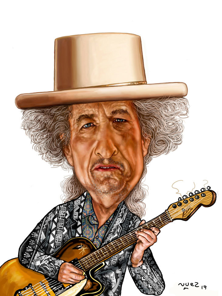 Bob Dylan, Mención de Honor en el PortoCartoon 2019 /  Raul de la Nuez_opt