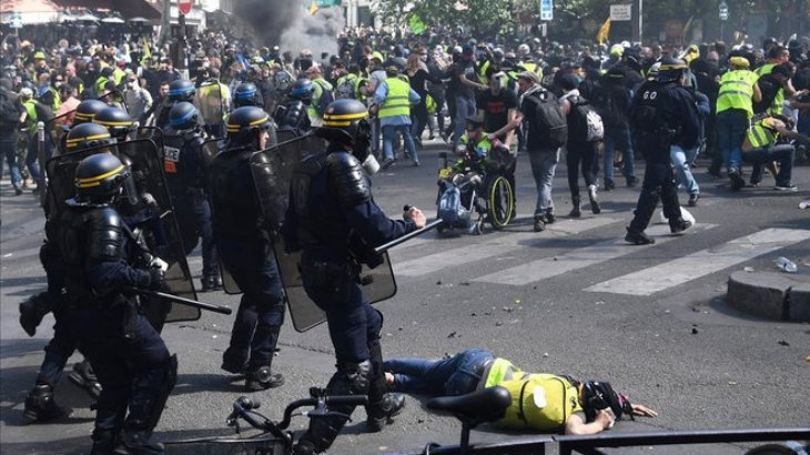 Protesta de los chalecos amarillos. / AFP.