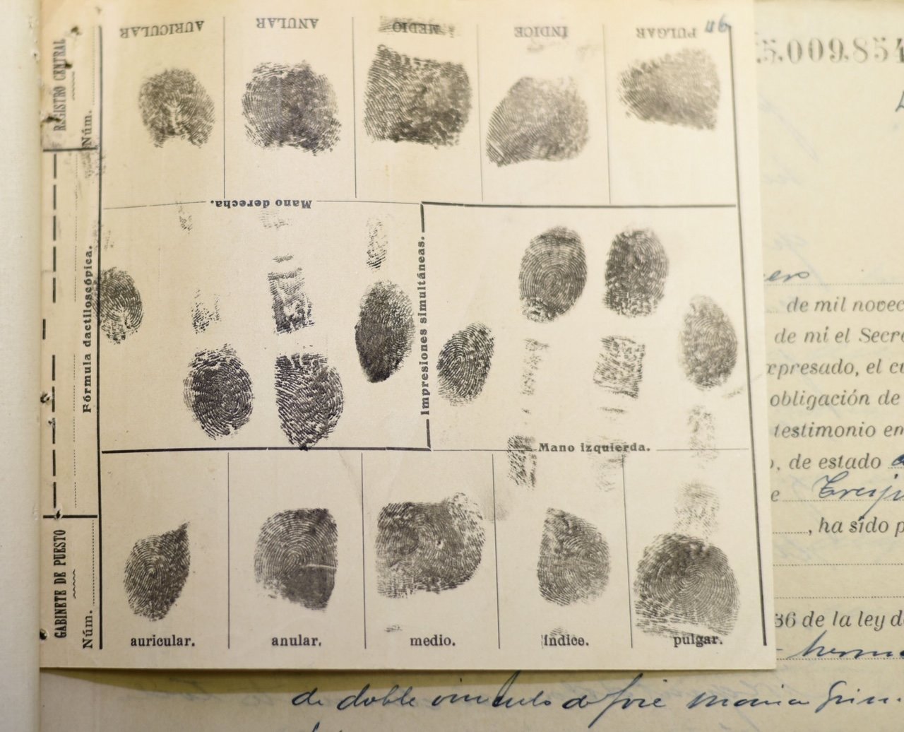 Ficha dactilografica de José María Grimaldos. / Lorena de la Cruz