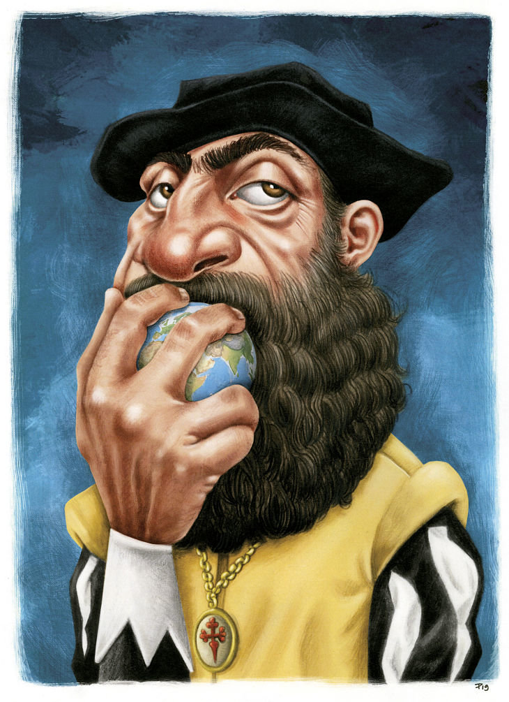 XXI PortoCartoon, Premio Especial, Fernando de Magallanes , 1º Premio / Pedro Ribeira Ferreira, Portugal