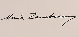 Firma de María Zambrano - Wikipedia