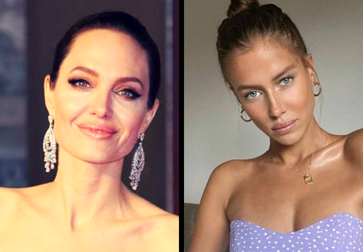 Angelina Jolie, actriz; y Nicole Poturalski, modelo. RR SS.