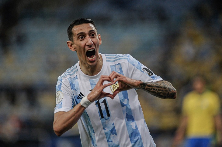 Ángel Di María, anota el gol que le da el título de Copa América a Argentina. / Twitter