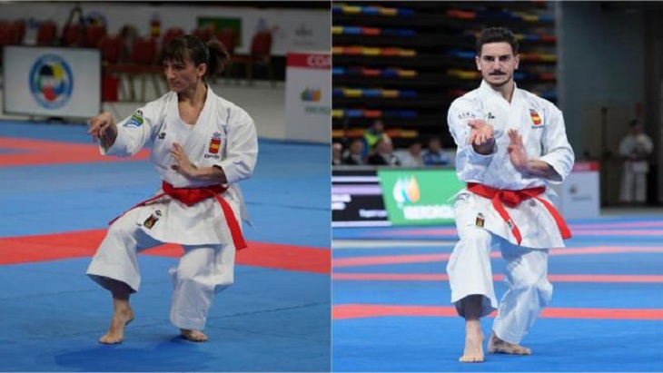 Sandra Sánchez y Damián Quintero, karatecas españoles. / Archivo Mundiario