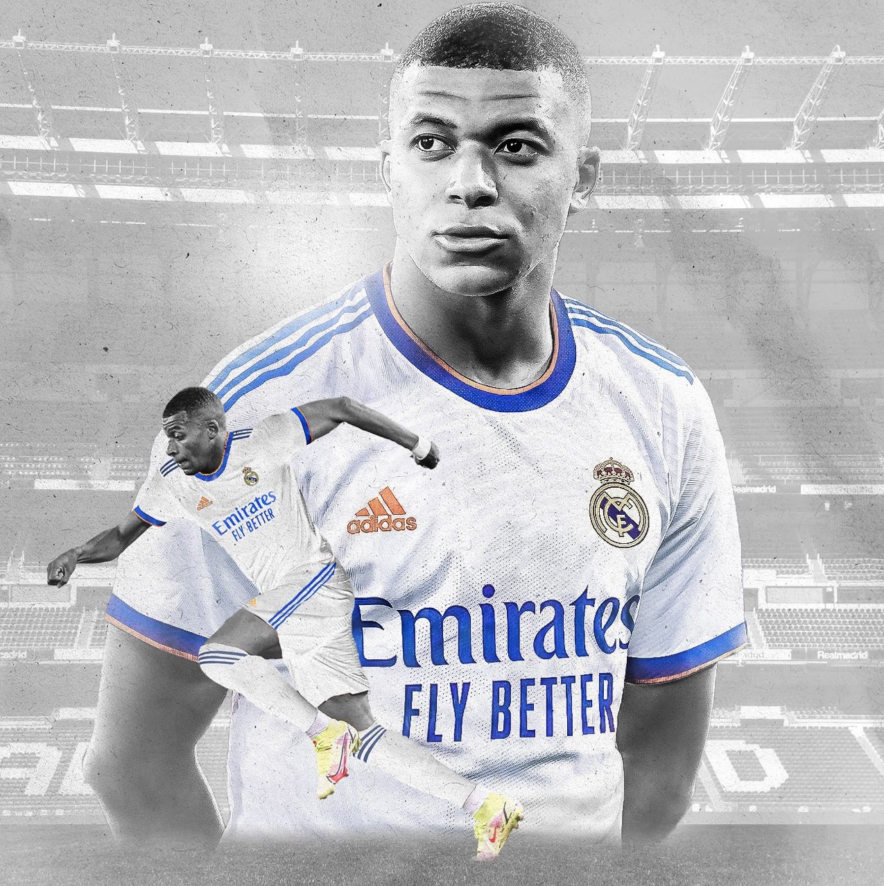 Kylian Mbappe vestido con la camiseta del Real Madrid. @jesusrdzghps