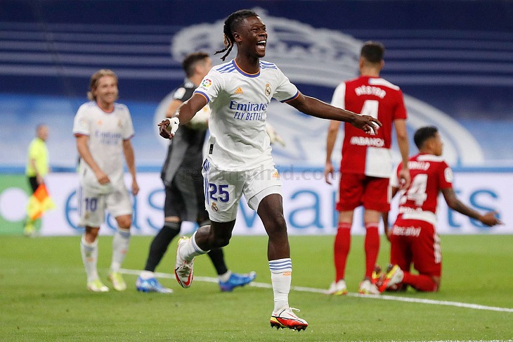 Eduardo Camavinga, anota en su debut. realmadrid.com