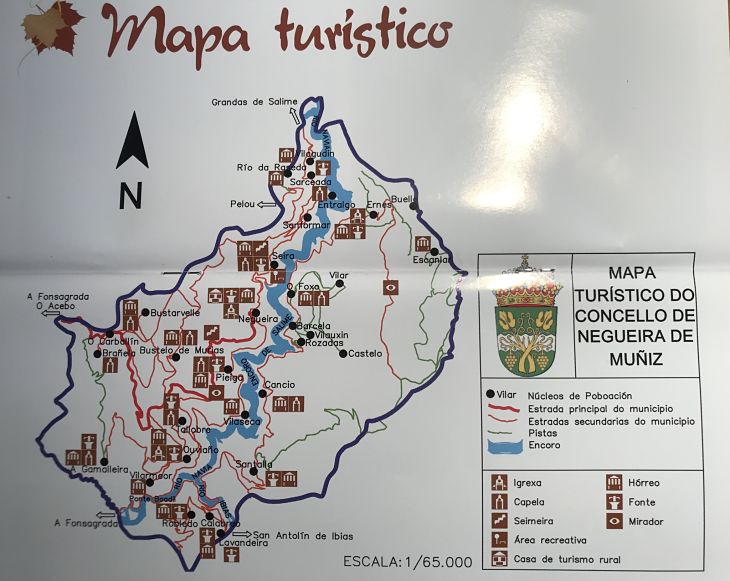 Mapa turístico de Negueira de Muñiz