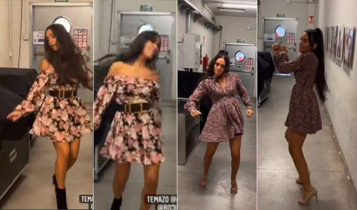 Cristina Pedroche bailando en un pasillo. / @cristipedroche en Instagram.