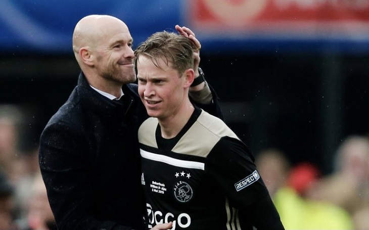 Ten Hag y Frenkie de Jong durante su etapa en el Ajax. / @furaicule