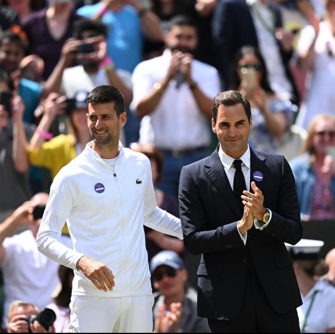 Djokovic y Federer en Wimbledon 2022. / Foto: @wimbledon