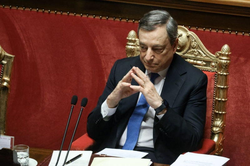 Mario Draghi en el Senado italiano. / RR.SS