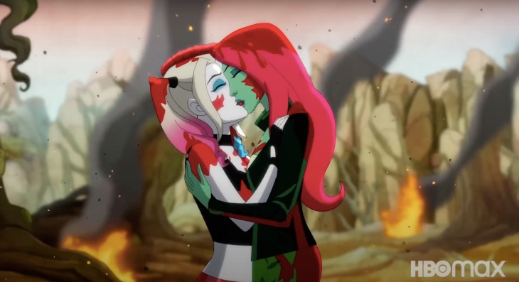 Harley Quinn y Ivy besándose en la 3ª temporada / HBOMax Youtube