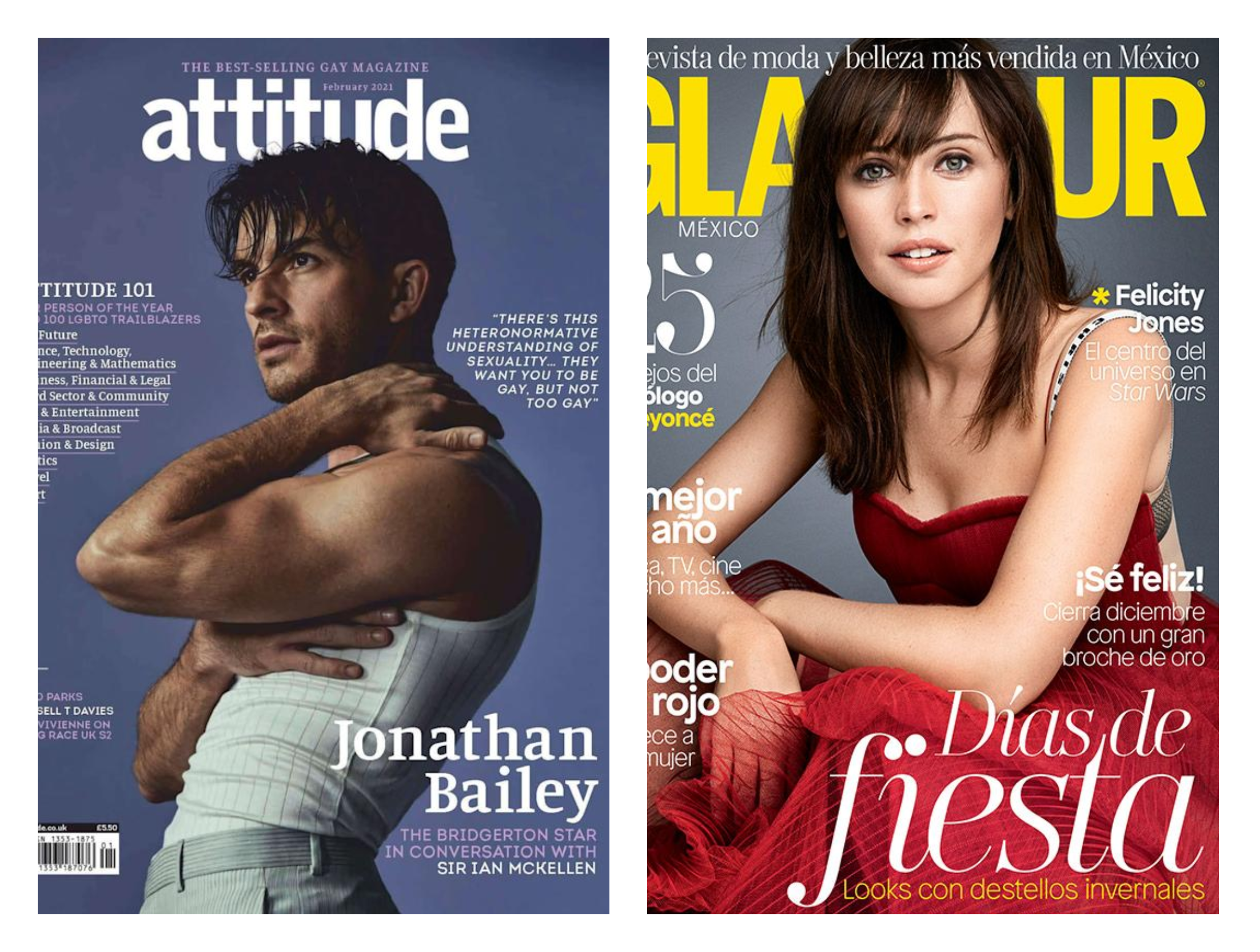 Portadas de Felicity Jones y Jonathan Bailey. / MUNDIARIO