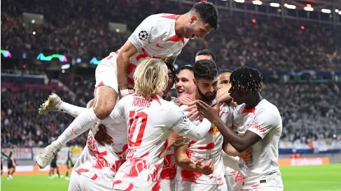Jugadores del RB Leipzig celebrando un tanto. / rbleipzig.com