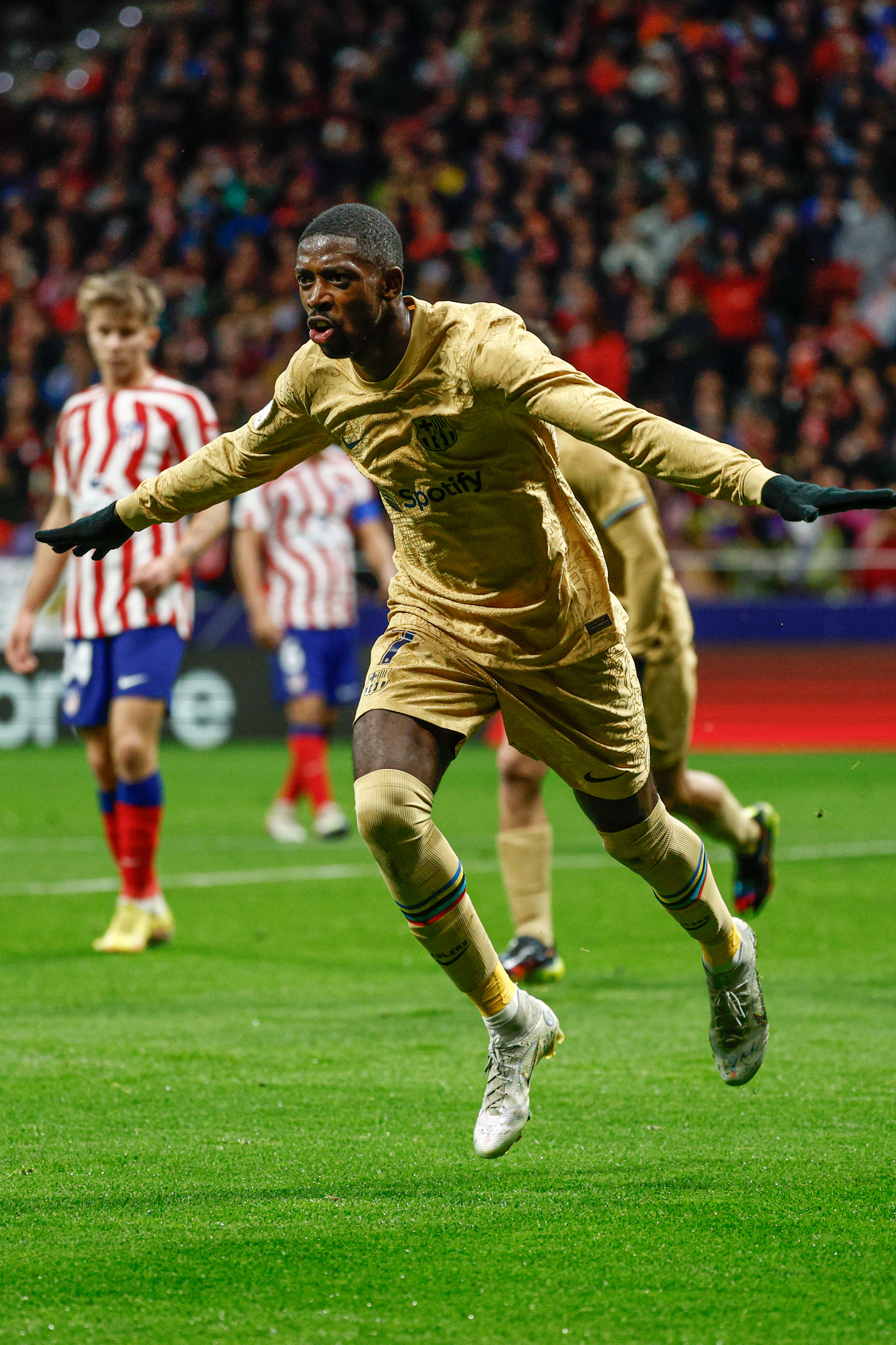 Dembélé celebrando su tanto. / @LaLiga