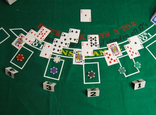 Cartas en un casino.