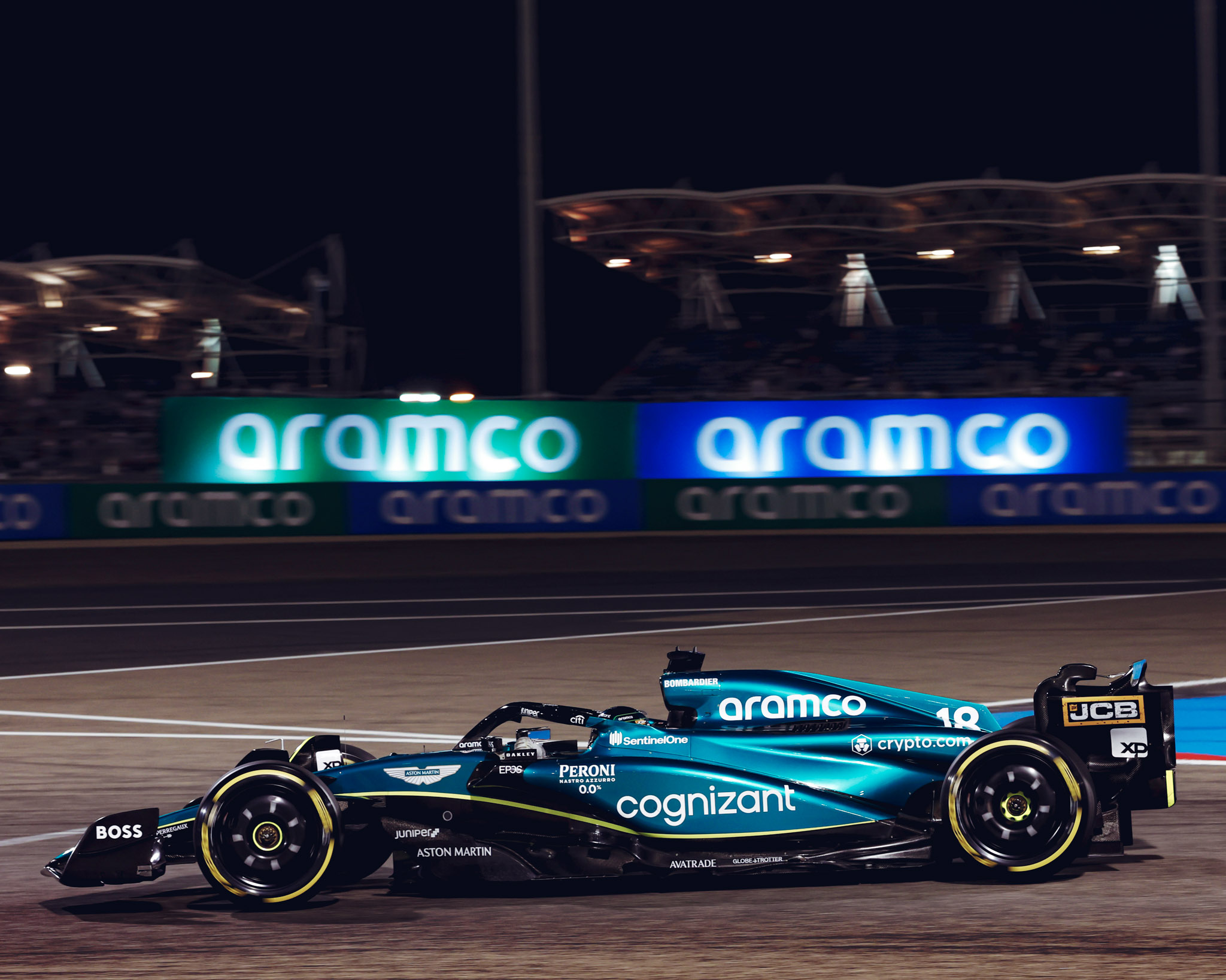 Lance Stroll en el GP de Baréin. / @AstonMartinF1