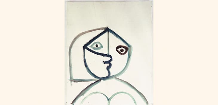 Pablo Picasso, Busto de mujer,  Mougins, 11 de julio de 1971© Sucesión Pablo Picasso. VEGAP, Madrid, 2023