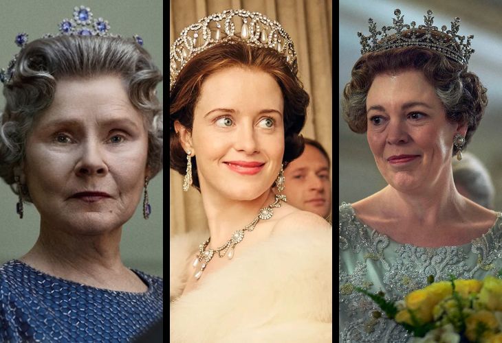 Imelda Staunton, Clary Foy y Olivia Colman, actrices que dieron vida a Isabel II. / Netflix.