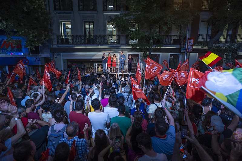 Celebración electoral del PSOE el 23-J. / @TeresaRibera