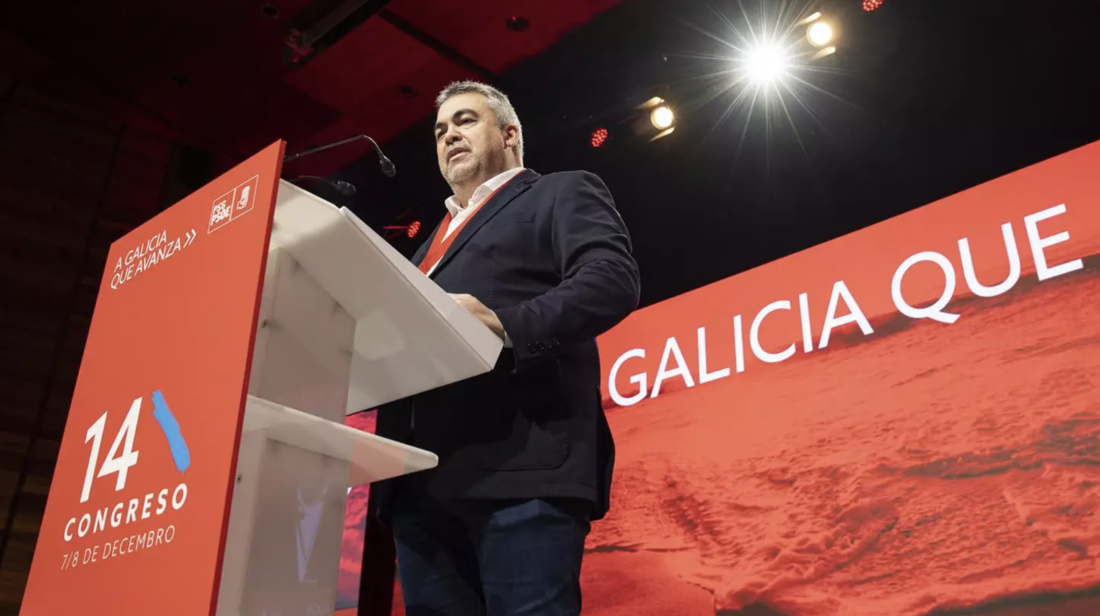 El secretario de Organización del PSOE, Santos Cerdán, en el 14º Congreso del PSdeG - PSOE. / PSdeG