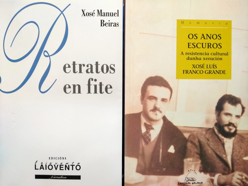 Cubertas dos libros Retratos en fite e Os anos escuros.