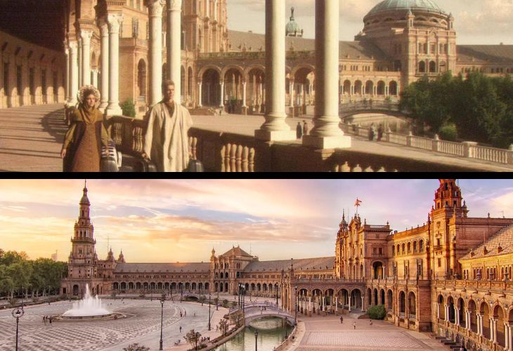 Escena de Star Wars y Plaza de España en Sevilla. / RR SS.