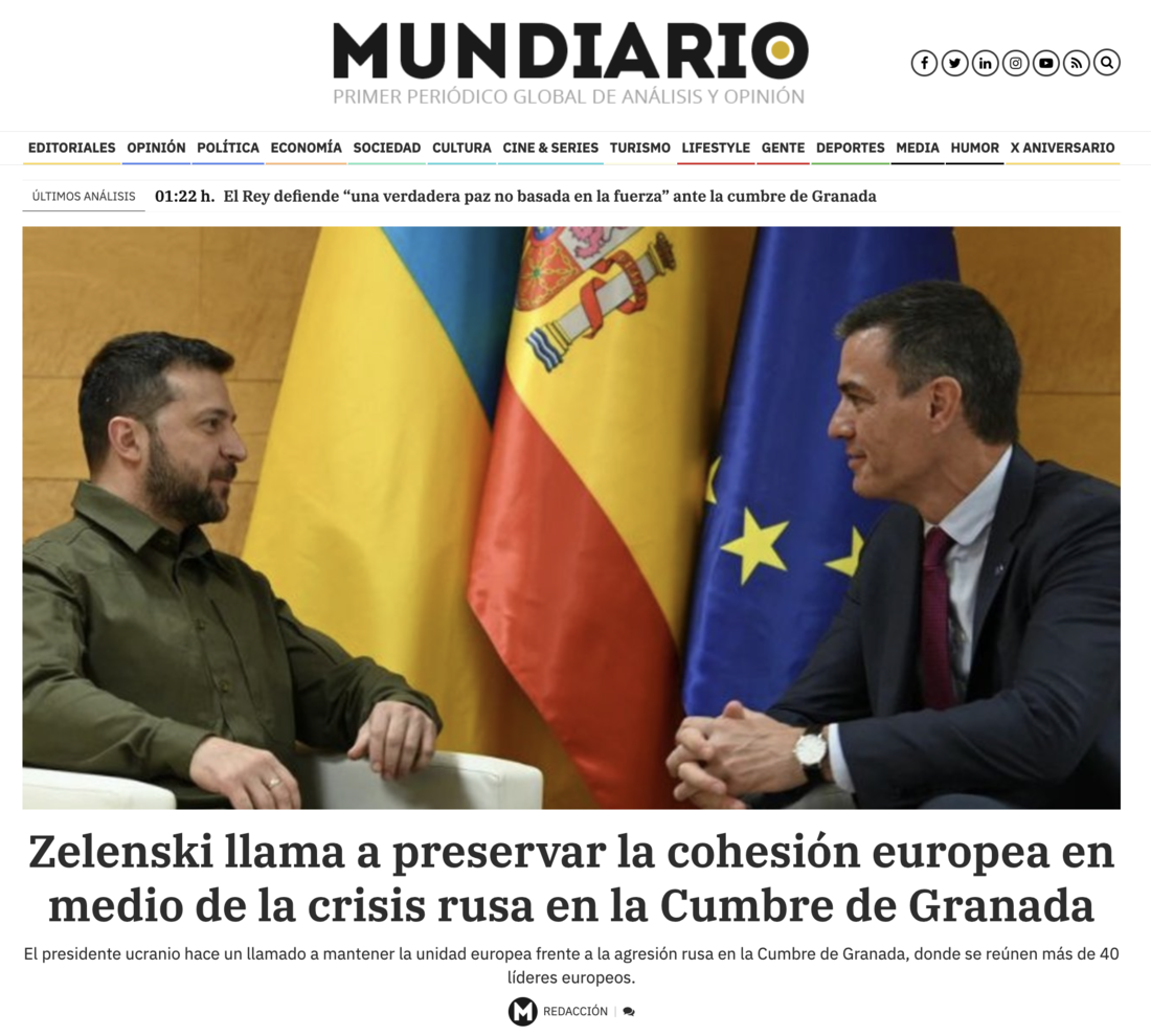 Home de MUNDIARIO el 5 de octubre de 2023. / Mundiario