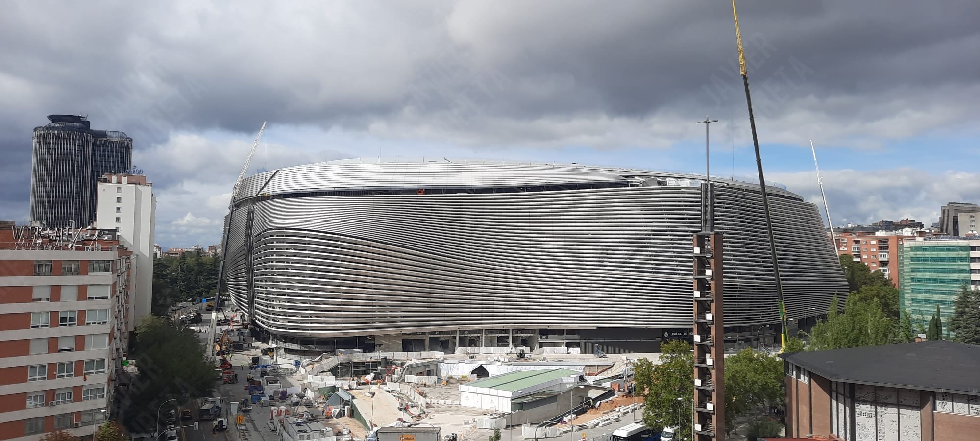 El Santiago Bernabéu en obras. /  @Twitter