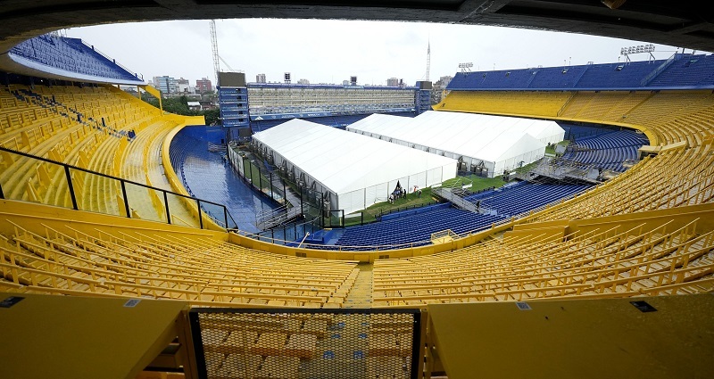 Estadio La Bombonera, convertido en centro de votación. @BocaJrsOficial