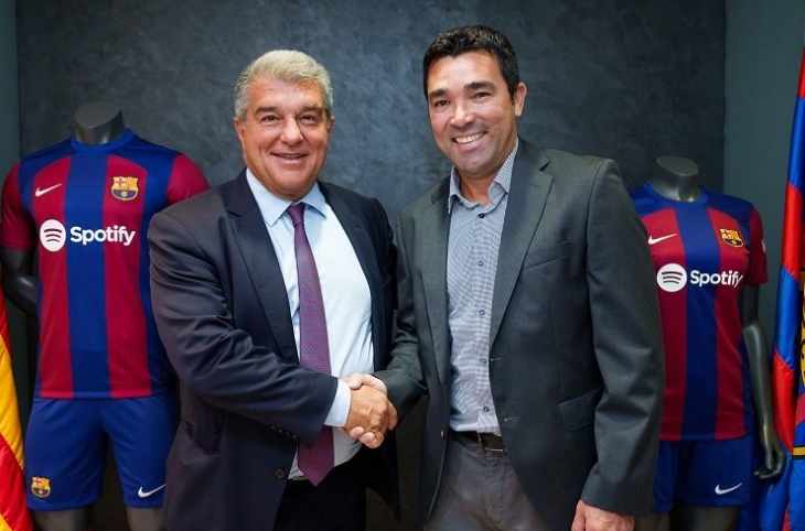 Joan Laporta, presidente del FC Barcelona, junto a Deco. / RR SS
