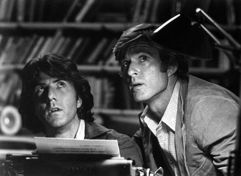 Dustin Hoffman y Robert Redford, protagonistas de la película Todos los hombres del presidente. / Productora