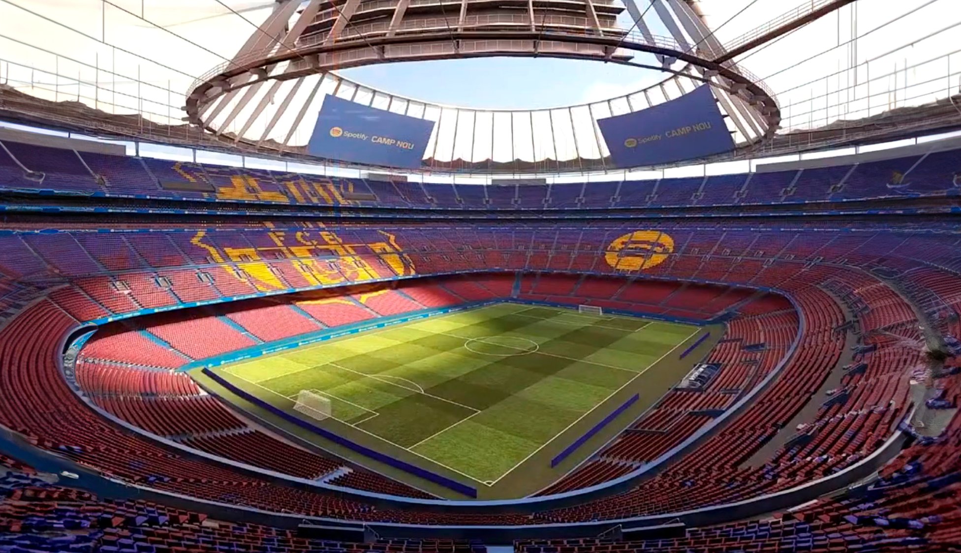 Una de las proyecciones del posible interior que podría tener el nuevo Camp Nou. / @Twitter