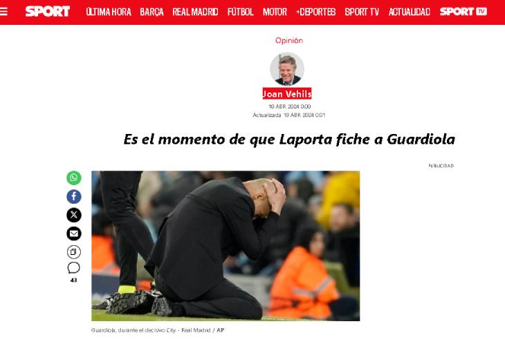 La columna de opinión del periodista Joan Vehils. / Diario Sport