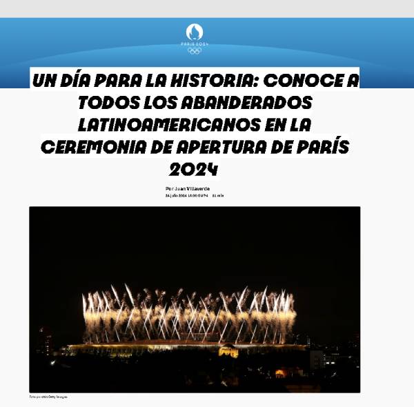 Trabajo especial publicado por el periodista Juan Villaverde. / olympics.com