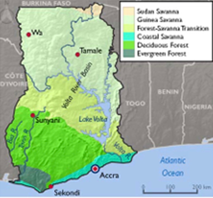 05 Zonas ecológicas de Ghana. / USAID